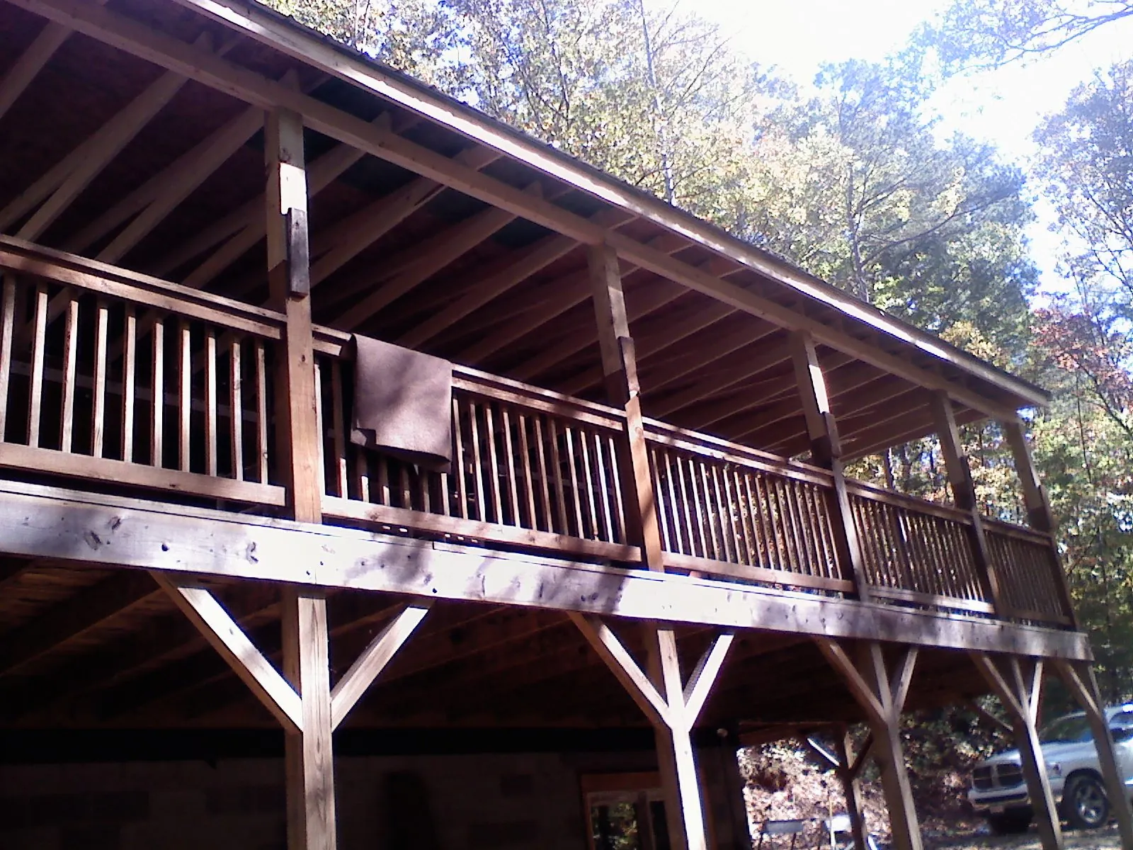 Timber framing under a new elevated porch and deck — Roof Leak Repair in Erwinna by Roofing Brothers